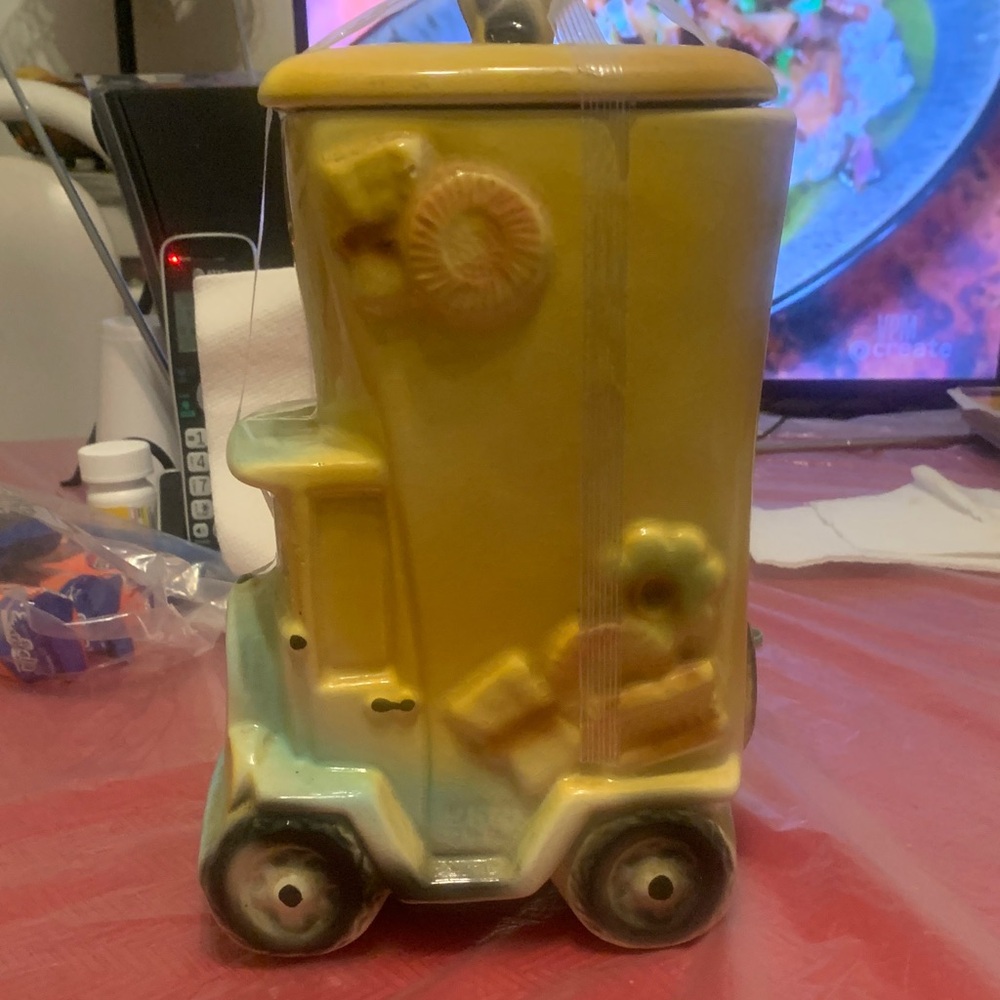 Nikko Ceramics Yellow and Green Truck Container
